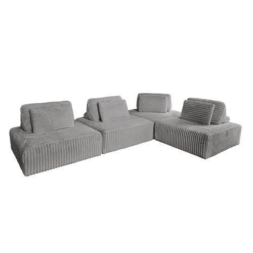 MODULSOFA WIOLO SOFT 4 MODULE 4 KISSEN Grau Cord