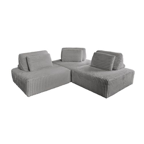MODULSOFA WIOLO SOFT 3 MODULE 3 KISSEN Grau Cord
