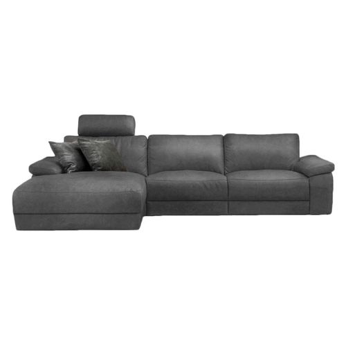 ECKSOFA XL MOTORISCHER RELAXFUNKTION LOLA Grau Leder Relaxfunktion