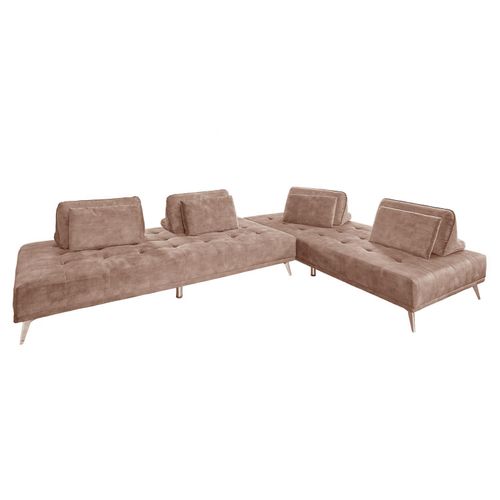 ECKSOFA WIOLO Taupe Velvet
