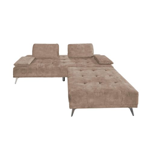 SOFA MIT HOCKER WIOLO Taupe Velvet