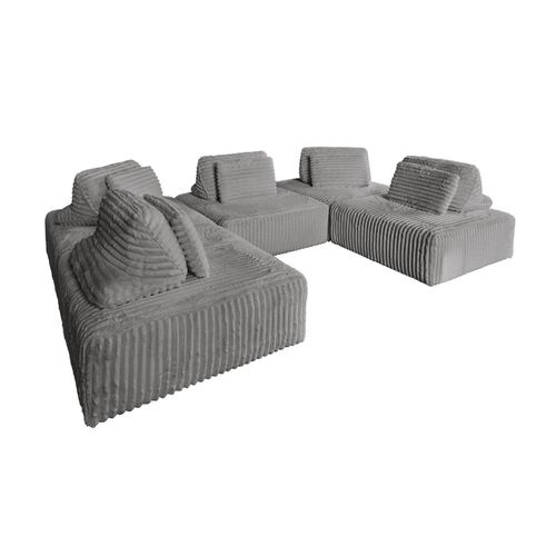 MODULSOFA WIOLO SOFT 5 MODULE 5 KISSEN Grau Cord