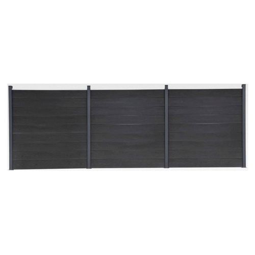 WPC-Sichtschutzzaun, Steckzaun, Sichtschutzzaun 526x186 cm, Komplettset, Gartenzaun Holz, Grau