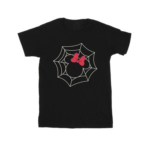 Disney Meisjes Minnie Mouse Spinnenweb Katoenen T-Shirt (Zwart)