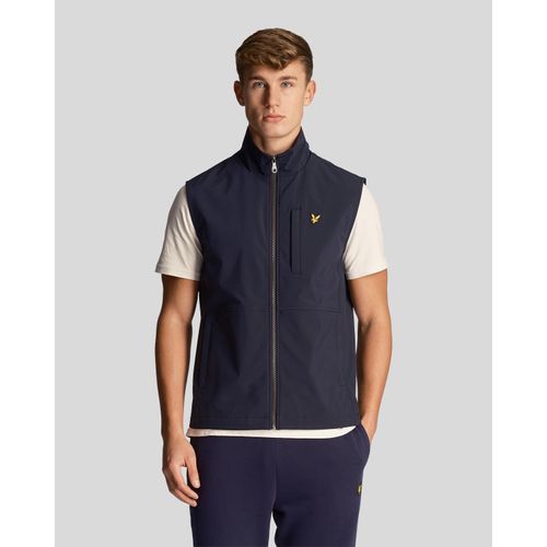 Lyle & Scott softshell marineblauw giletjack met logo