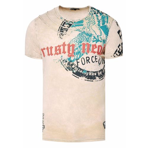 gewassen T-shirt met adelaarprint