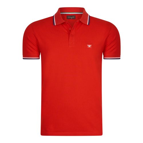 Cappuccino Italia Polo Applique Pique Rot