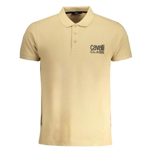 Cavalli Class Gedurfde Logo Beige Polo Shirt