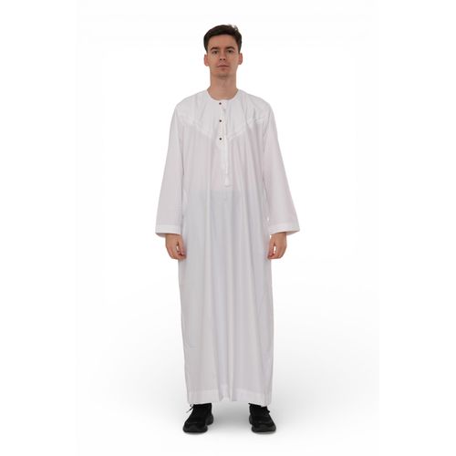 Heren Eid Witte Marokkaanse Jubba Robe Djellaba Ramadan Eid Thobe - HM11