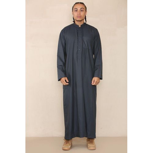 Mens grijze Thobe Jubba Saoedische islamitische Arabische Eid katoen Kaftan Jubbah Umrah gewaad