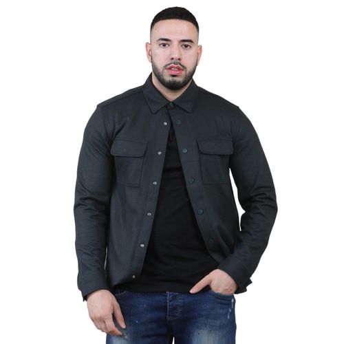 Autograph Heren Wollen Blend Overshirt in Zwart