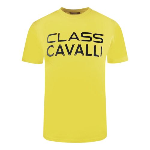 Cavalli Class Geel T-shirt met vastgeschroefd logo
