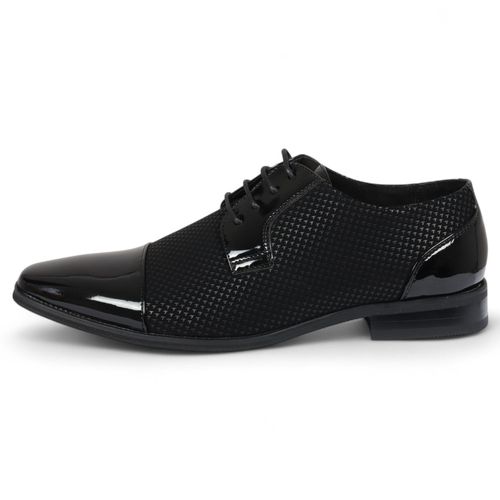 Formelle Oxford-Derby-Schuhe aus schwarzem Leder für Herren