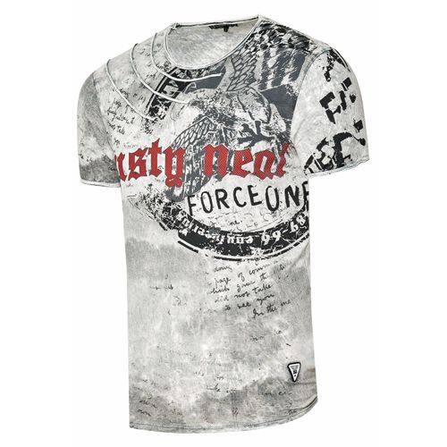 gewassen T-shirt met adelaarprint