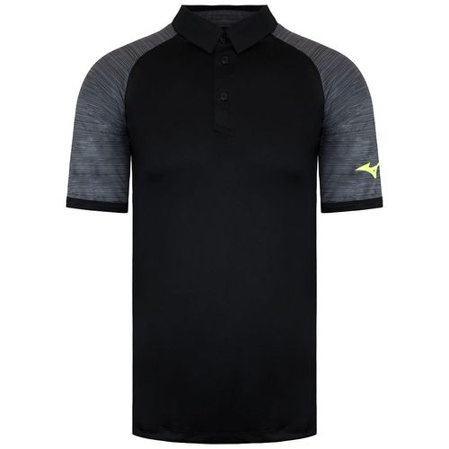 Mizuno gedrucktes Männerschwarz -Polo -Hemd gedruckt