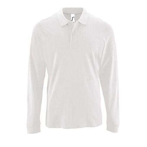 SOLS Heren Perfecte Lange Mouw Pique Polo Shirt (Wit)