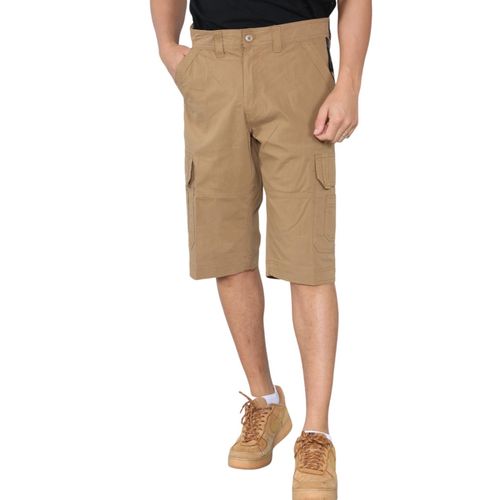 Heren cargo multi-pocket sneldrogende shorts in kaki