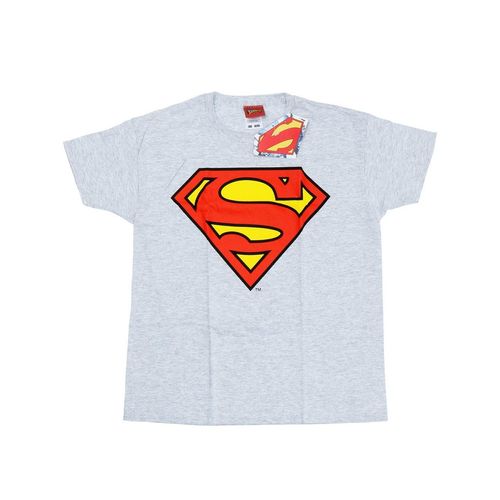 DC Comics Heren Superman Logo T-shirt (Heide Grijs)