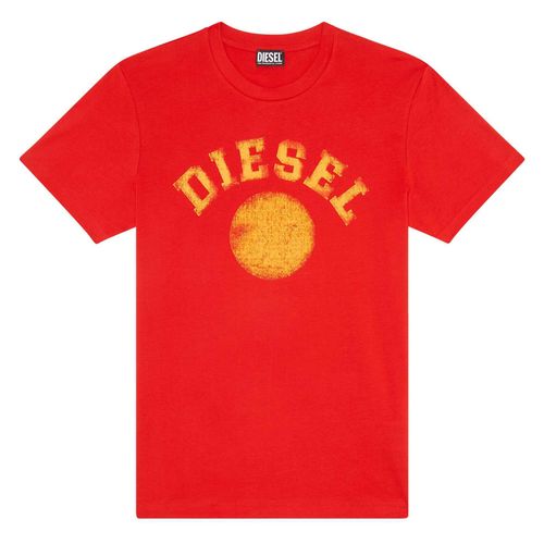 Diesel vervaagd logo rood T-shirt