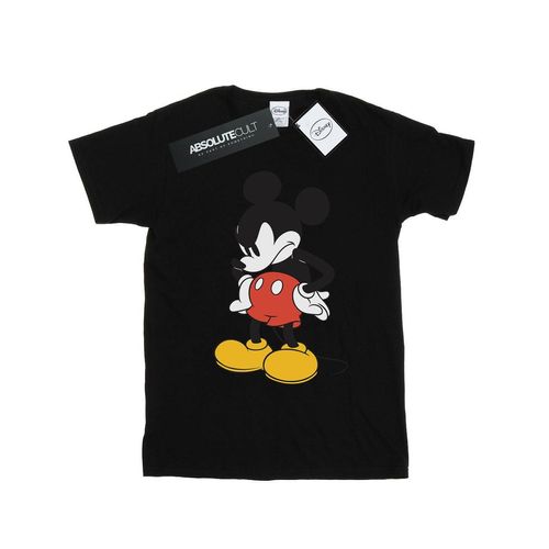 Disney Heren Mickey Mouse boos kijk naar beneden T-Shirt (Zwart)