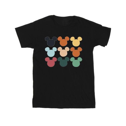 Disney Jongens Mickey Mouse Hoofden Vierkant T-shirt (Zwart)