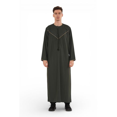 Heren Ramadan Groen Marokkaanse Jubba Robe Djellaba Eid Thobe - TT-007