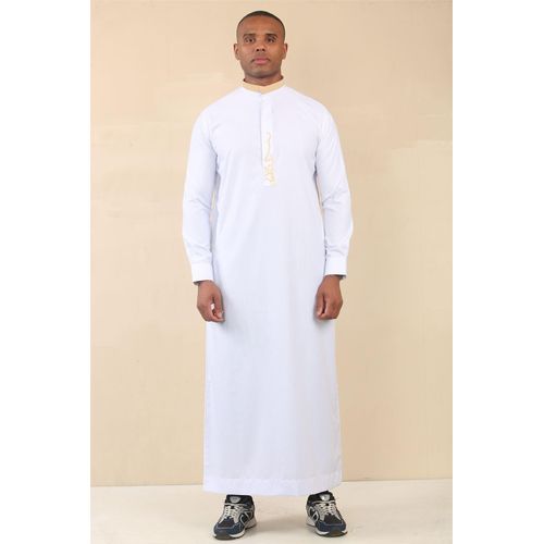 Heren witte Thobe Arabische Saudi Emirati islamitische kleding Jubba gewaad