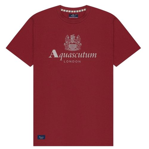 Aquascutum Active Beach Basic Big Logo Bordeaux Burgundy T-shirt