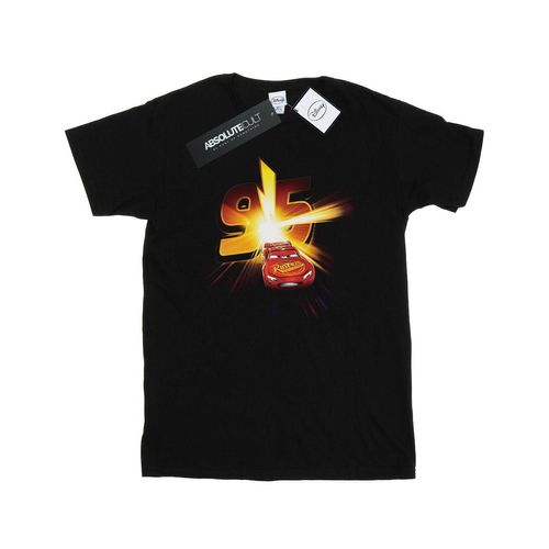 Disney Heren Cars Bliksem McQueen Burst T-Shirt (Zwart)