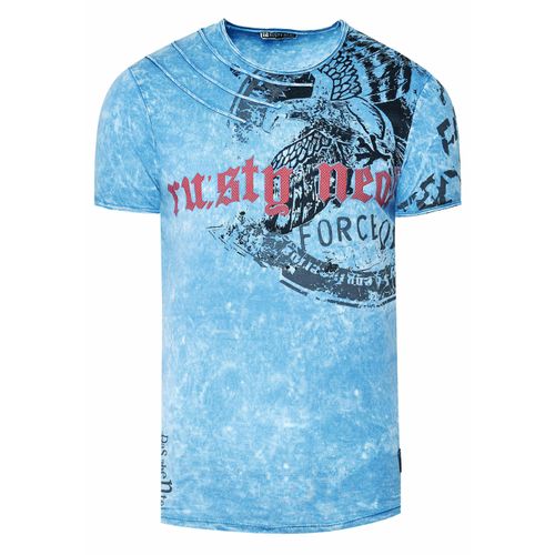 gewassen T-shirt met adelaarprint