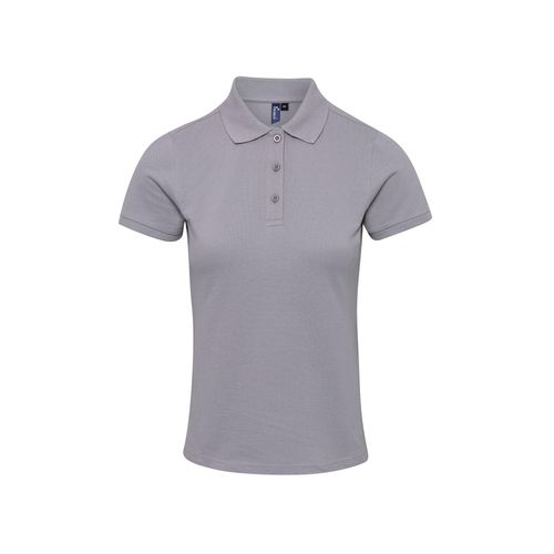 Premier Dames/dames Coolchecker Plus Piqu Polo met CoolPlus (Zilver)