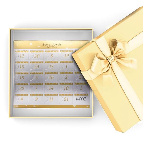 Adventskalender 12 juwelen, 11 kralen en 1 verrassing - Goud en kristal