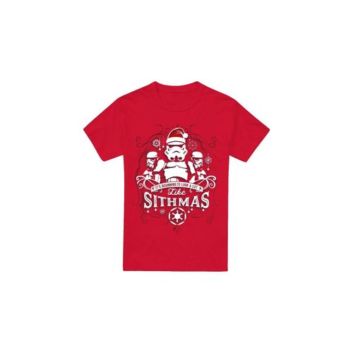 Star Wars Heren Beginning To Look A Lot Like Sithmus Kerst T-Shirt (Rood)
