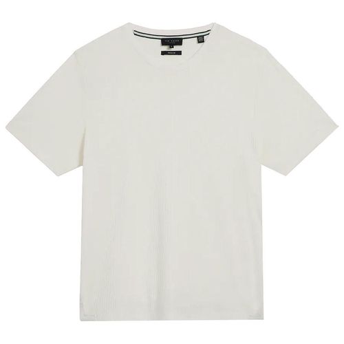 Ted Baker Rakes Textuur Heren Wit T-Shirt