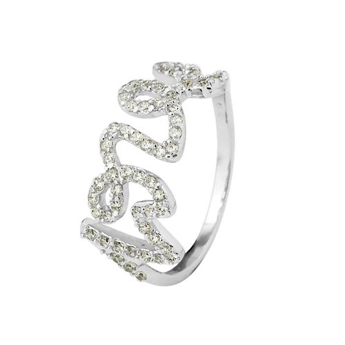 Liefdeoxide ring van zirkonium bewijs van liefde zilver 925