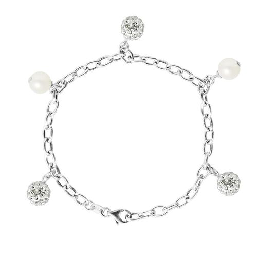 Breloque armband zwarte cultuurcultuur kralen en kristallen preciosa zilver 925