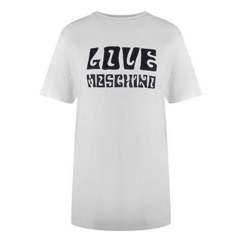 Love Moschino T-shirt Met Opvallend Logo In Wit