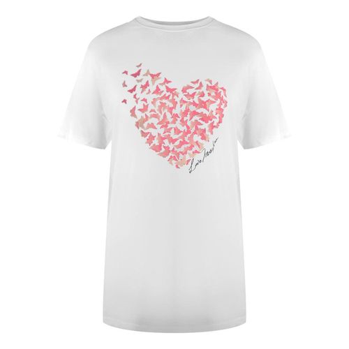 Moschino T-shirt Mit Flatterndem Herz-design, Weiß