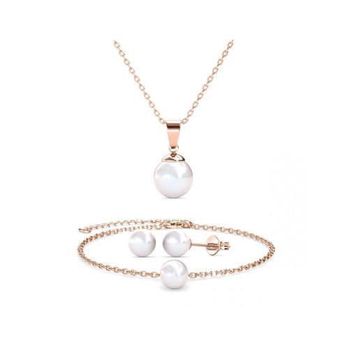 Perlmutt Trio Set - Rose Gold und Weiß