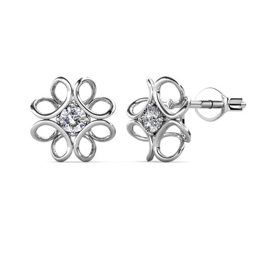 Narcissen oorbellen - Zilver en kristal