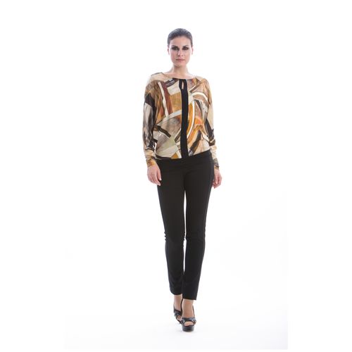 Top met print en paneeldetail
