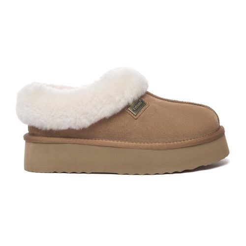 EVER AU Dames Leren Pantoffels - Topknot