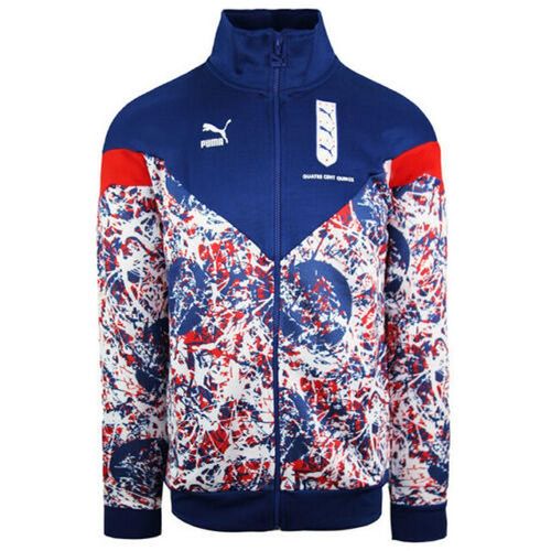 Puma Engeland 3 Leeuwen Mouw Zip Up Blauw Rood Heren Voetbal Track Jacket 656883 01