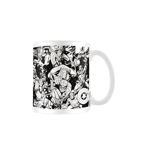Marvel Tekens Mok (Wit/zwart)