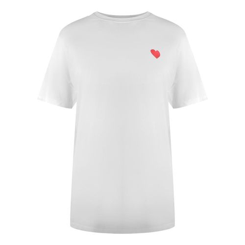 Love Moschino T-shirt Met Hartlogo In Wit