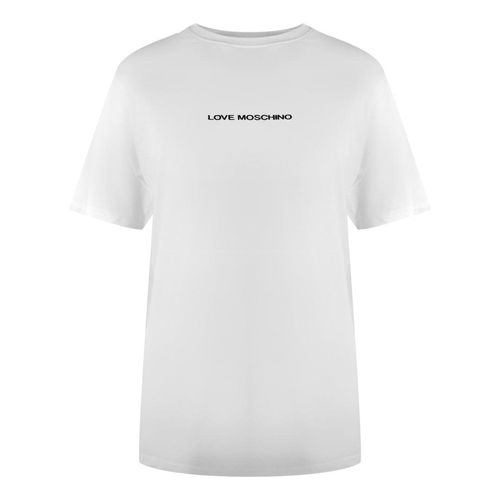 Love Moschino T-shirt Met Opvallend Logo In Wit