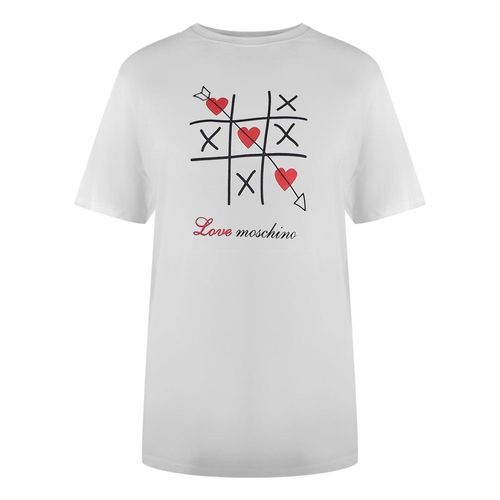 Love Moschino Tic-tac-toe Logo Wit T-shirt