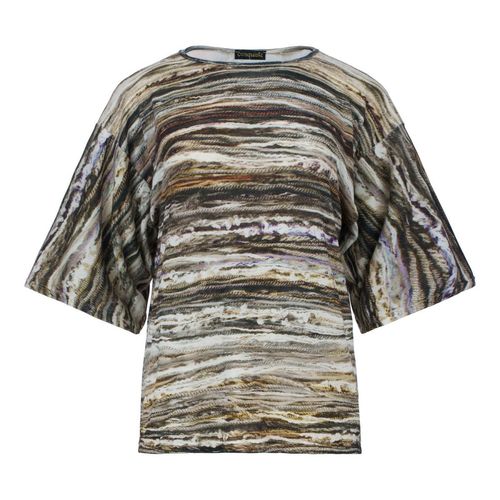 Strukturiertes, bedrucktes Oversize-T-Shirt mit Strickeffekt