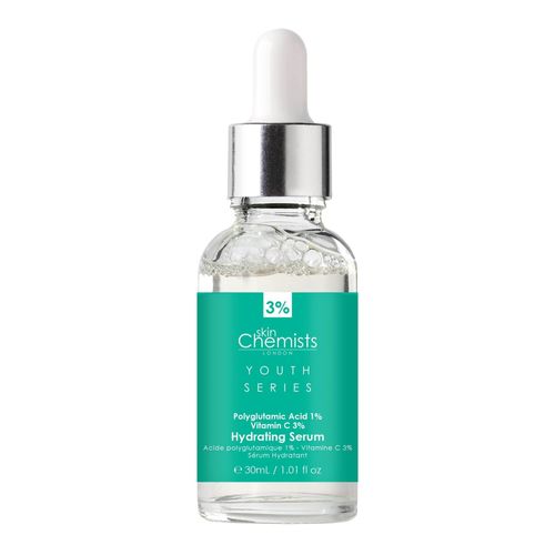 skinChemists Jeugdserie Hydraterend Serum Polyglutaminezuur 1%, Vitamine C 3% 30ml