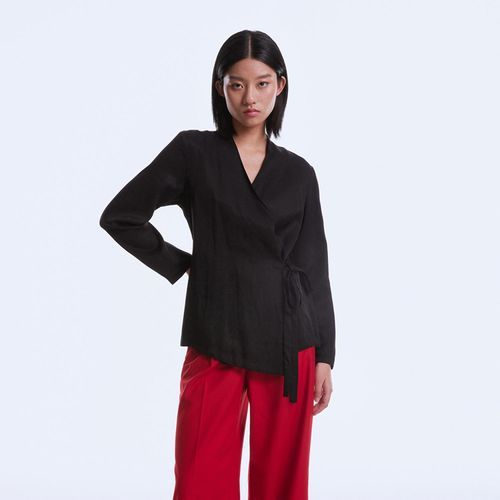 Satin-Wickelbluse